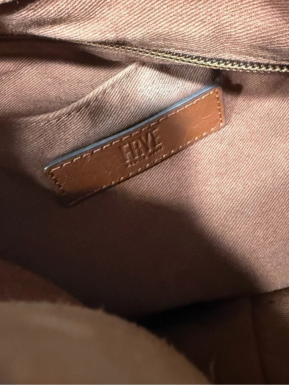 Frye Leather Hobo Bag Side Pocket Cognac